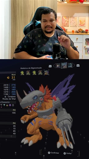 A história por trás do MetalGreymon Virus (Azul) é BEM mais sombria do que a maioria pensa! A rejeição do Metal no corpo dele é o motivo dessa cor. 😱 E em Digimon Story: Time Stranger, qual versão você está usando? O azul ou o laranja? 🛡️ #DigimonStoryTimeStranger #MetalGreymon #DigimonBR #TimeStranger #GamerBR #AnimeBrasil #MetalGreymonVirus #GigaDestroyer | OPinaPlay