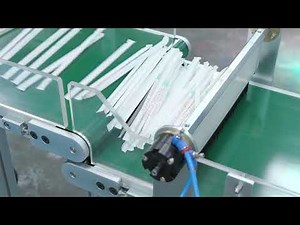Straw individual packing in line to auto bagger