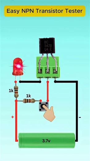 Easy NPN Transistor Tester 🔧 | Test Any Transistor in Seconds ⚡ #engineeringlife