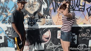 Hot girl kicks boy in the nuts on Make a GIF