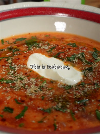 Kokkinistos Trahanas with Yogurt A traditional Greek comfort food made with sour trahana, tomatoes, olive oil, and aromatic herbs. You can find all of our recipes in our e-book. Link in bio. #TasteTheStory #GreekFood #icookgreek