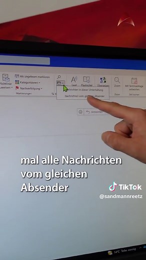Alle Mails von einem Absender in Outlook anzeigen