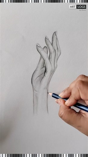 sketching realistic hand 💕 #short #shorts #art #drawing #howto