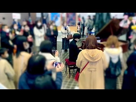 美術館でガンダムの名曲『翔べ!ガンダム』と『哀戦士』を弾いてみた【ストリートピアノ】/“SOLDIERS OF SORROW”/“FRY,GUNDAM”