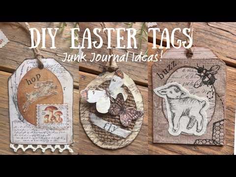 DIY Easter/Spring Themed Tags│Junk Journal & Scrap booking ideas
