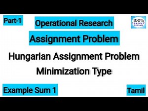 Hungarian Assignment Problem |Example sum with Algorithm| Operational Research | MBA, B.Com | Tamil