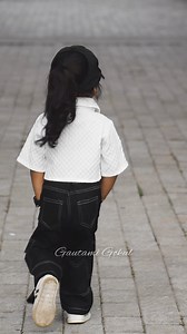 😎Transition Alert 🤍🖤 Outfit - Ollington St. Woven Half Sleeves Shirt Styled Top with pockets & Poplin Lycra Culotte Pant Set White & Black from @firstcryindia . . #babygirl #kidsfashion #kidswear #blackandwhite | Gautami Gokul
