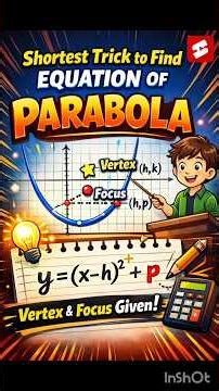 Shortest Trick to Find Equation of Parabola 😳 #maths #education #parabola #tricks #facts #equation