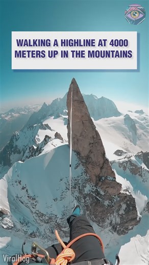 74K views · 115 reactions | Extreme highline walk between mountain peaks | Bright Side | Facebook