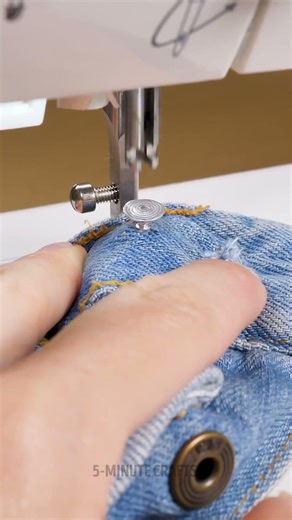 Installing a Jeans Button With a Sewing Machine 👖