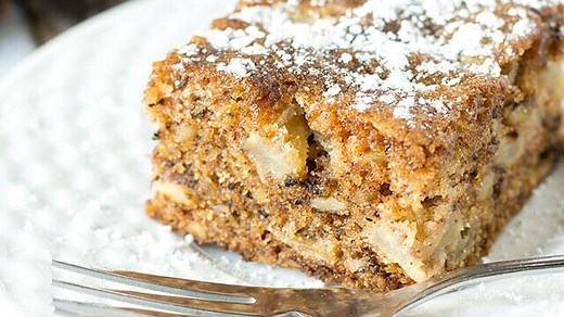 Fresh Apple Walnut Cake in a 9x13" Cake Pan | Tastes of Lizzy T