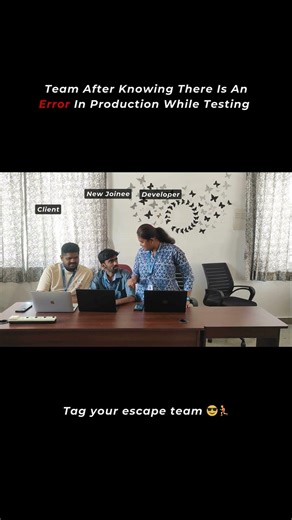 Tag your teammate who disappears first 👀 #ProductionBug #TestingGoneWrong #DevTeamReaction