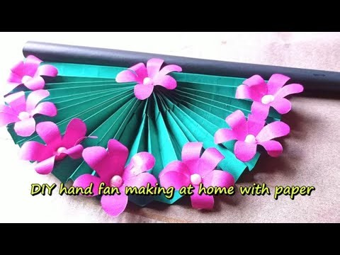 DIY hand fan making at home with paper