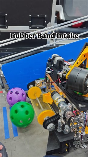 @hoyu_arasaka on Instagram: "our new rubber band intake we gonna compare them with the vectored intake wheels and determine which is more suitable for our robot #ftc #firsttechchallenge #robotics #decode"