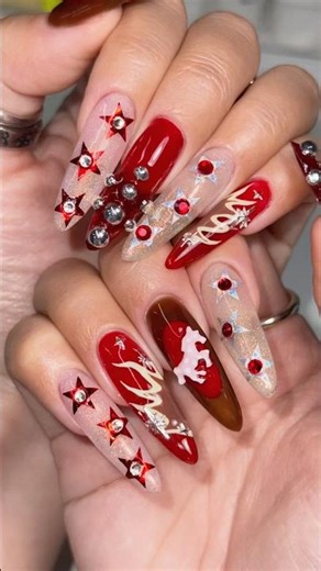 Do my Lunar New Year nails with me! 🐎🔥