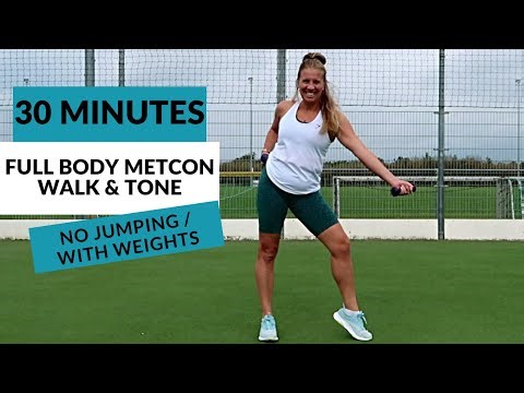 30 MIN WALK & TONE WORKOUT FOR WEIGHT LOSS- With Weights - Exercises for Fat Loss - Home Workout