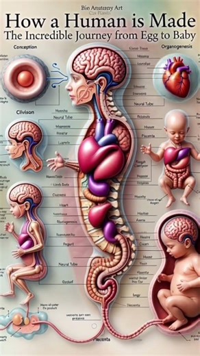 How a Human is Made: The Incredible Journey from Egg to Baby| Bio Anatomy Art | Gut Health