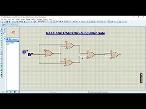 DLD LAB 5 #Half Subtractor using NOR Gate #Proteus Simulation #Kanwal's official
