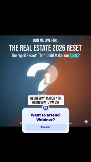 Ready to get ahead of the shifting market? Join me for "The Real Estate 2026 Reset" Live Webinar