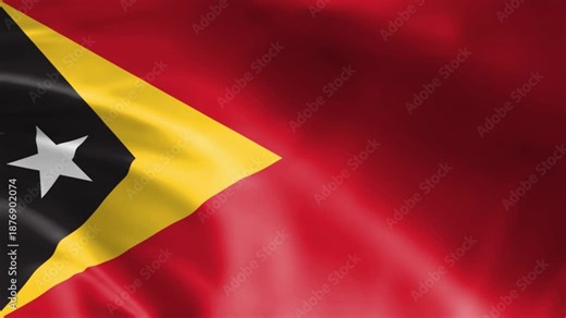 Waving flag of Timor-Leste a national symbol with a star and triangle representing independence and patriotism for graphic design