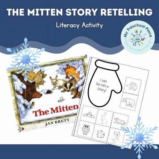 The Mitten Story Retelling Activity | Winter Literacy Center for Preschool & Kindergarten - Etsy