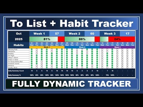 Excel To Do List + Habit Tracker / Excel
