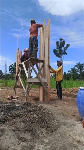 Making cattle shed poles