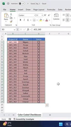 Krishna Mishra | AI & Tech Wizard! on Instagram: "How to create Color Coded checkboxes in excel You Must Know‼️ Thanks for watching! If you like, please don’t forget to like & follow Follow:- @krishnamishratech #krishnamishratech #krishnamishratechvideos #krishnamishrareel #krishnamishranew #krishnamishra Save this so you won’t forget it💡 #excel #exceltips #exceltricks #spreadsheets #corporate #accounting #finance #workhacks #tutorial #sheets #ai #copilot #chatgpt #sql #mysqlserver #sqldatabase
