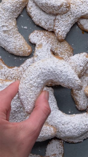 These pecan crescent cookies are Rich, buttery and absolutely irresistible! Find the full recipe here: bit.ly/46pN5Qw | Taste of Home