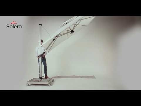Solero® Fratello Pro – Tilting cantilever parasol – 3x3m