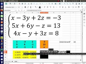 Solucion de sistemas de ecuaciones lineales mediante matrices, en Excel y Matlab/Octave