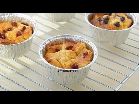 cara buat bingka roti simple dan sedap guna air fryer sahaja | puding roti bakar malina lina pg
