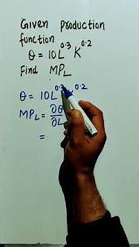 #shorts Marginal Product of Labour from Production Function #economics #maths