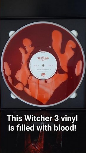 Witcher 3 deluxe OST with a blood-filled vinyl — watching it bleed is mesmerizing.