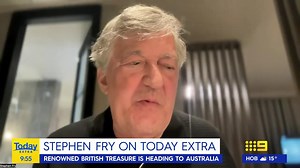 9.3K views · 79 reactions | Renowned author, actor, comedian and poet Stephen Fry has released his new book 'Odyssey', retellings of the Greek Myths!  Dickie caught up with Stephen to chat about the book and his upcoming Australia tour. #9Today | WATCH LIVE 5.30am | TODAY | Facebook