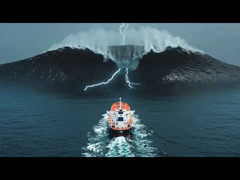The Moment of Terror: Tanker Ship Meets the 100ft Wall of Water ( AI )