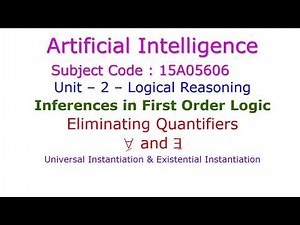 Inference in First Order Logic (FOL)-Eliminating Quantifiers-Universal & Existential Instantiation