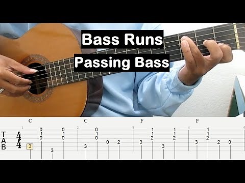 Bass Runs & Passing Bass Guitar Tutorial TAB Guitar Lessons for Beginners