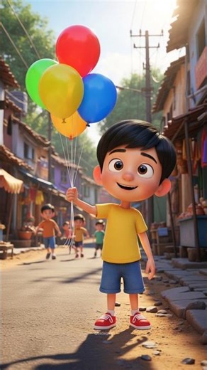 🎈 बंटी और जादुई सुनहरा गुब्बारा 🧍#kidsstory #youtubestory #cartoonshorts