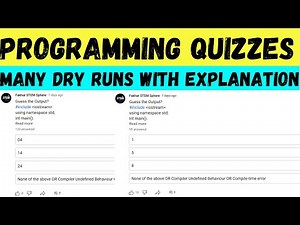 Programming Quizzes | Programming Dry Runs with Explanation
