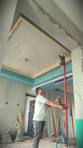 ceiling measurement process using a water level tool #shorts