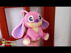 3d origami angel stitch tutorial P2 | DIY paper stitch toy, lilo and stitch , home showpieces