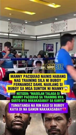 MANNY PACQUIAO NAINIS KAY BUBOY FERNANDEZ! NAIILANG SA BILIS NG MGA SUNTOK! #shorts