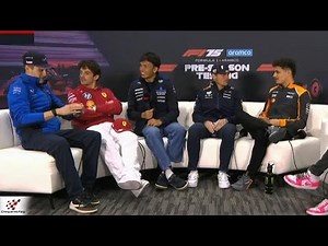 Pre-Season Testing Press Conference 2025 | Day 2 | Verstappen, Leclerc, Norris, Albon, Doohan