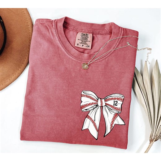 Custom Baseball Bow Shirt, Personalized Player Number Tee, Game Day Apparel - Etsy