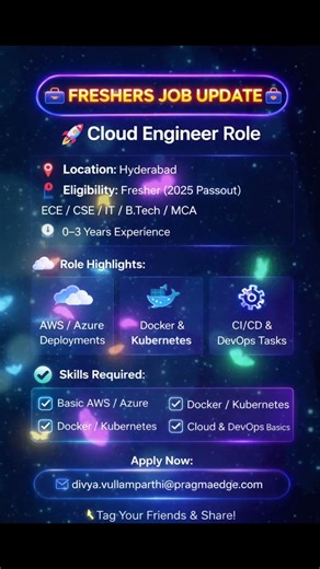 Hiring Freshers for Cloud Engineer Role | Apply Now