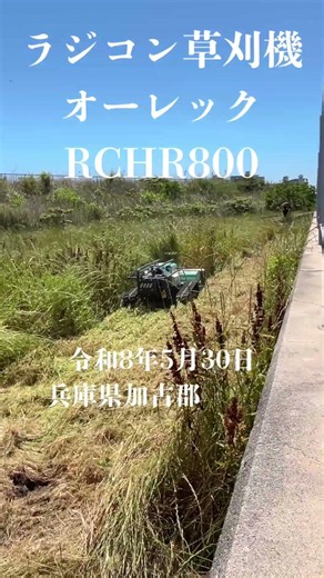 オーレックラジコン草刈機RCHR800#ラジコン草刈機#オーレック#OREC#RCHR800#耕作放棄地#兵庫県加古郡播磨#ため池#ハンマーナイフモア#播磨畦師#shorts