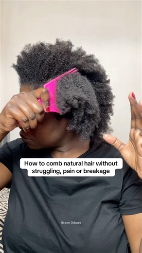 How To Comb Natural 4B/4C Hair | How to gently detangle natural hair