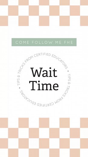 Come Follow Me FHE | LDS Activities & Lessons on Instagram: "✨ Teaching Tip Time! ✨ Want your kids (or Primary class) to really think before they answer? After you ask a question, pause and give them a few quiet seconds to process. 🧠💭 This “wait time” encourages deeper answers and helps even your quieter kiddos feel confident to share. It’s a simple but powerful way to improve gospel discussions at home or in class! 🎯 Save this tip for your next Come, Follow Me lesson! #GospelTeachingTips #Co
