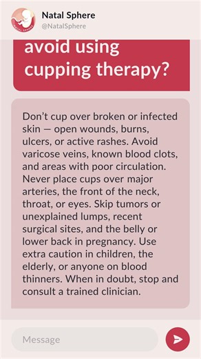Where should you avoid using cupping therapy?